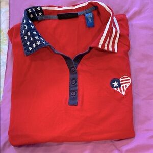 Red Polo Shirt Karen Scott 3X